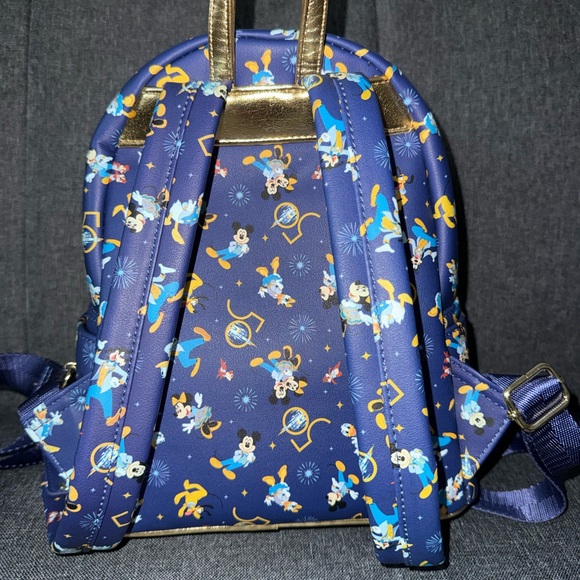 disney 50th anniversary mini backpack WDW MMA Mickey's Main Attraction Space Mountain and a holographic castle. Loungefly Walt Disney World 50th